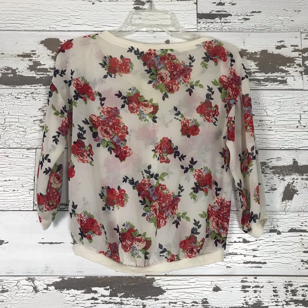 Sheer Floral top vintage inspired Small - Picture 2 of 4